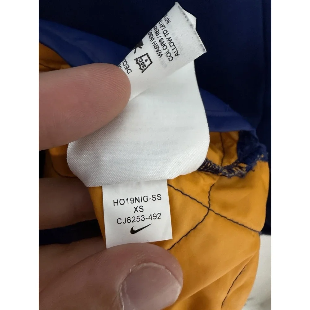 Nike Fleece Quilted Fleece Pull Over Hoodie Womens Size XS Cj6253-492 BLUE